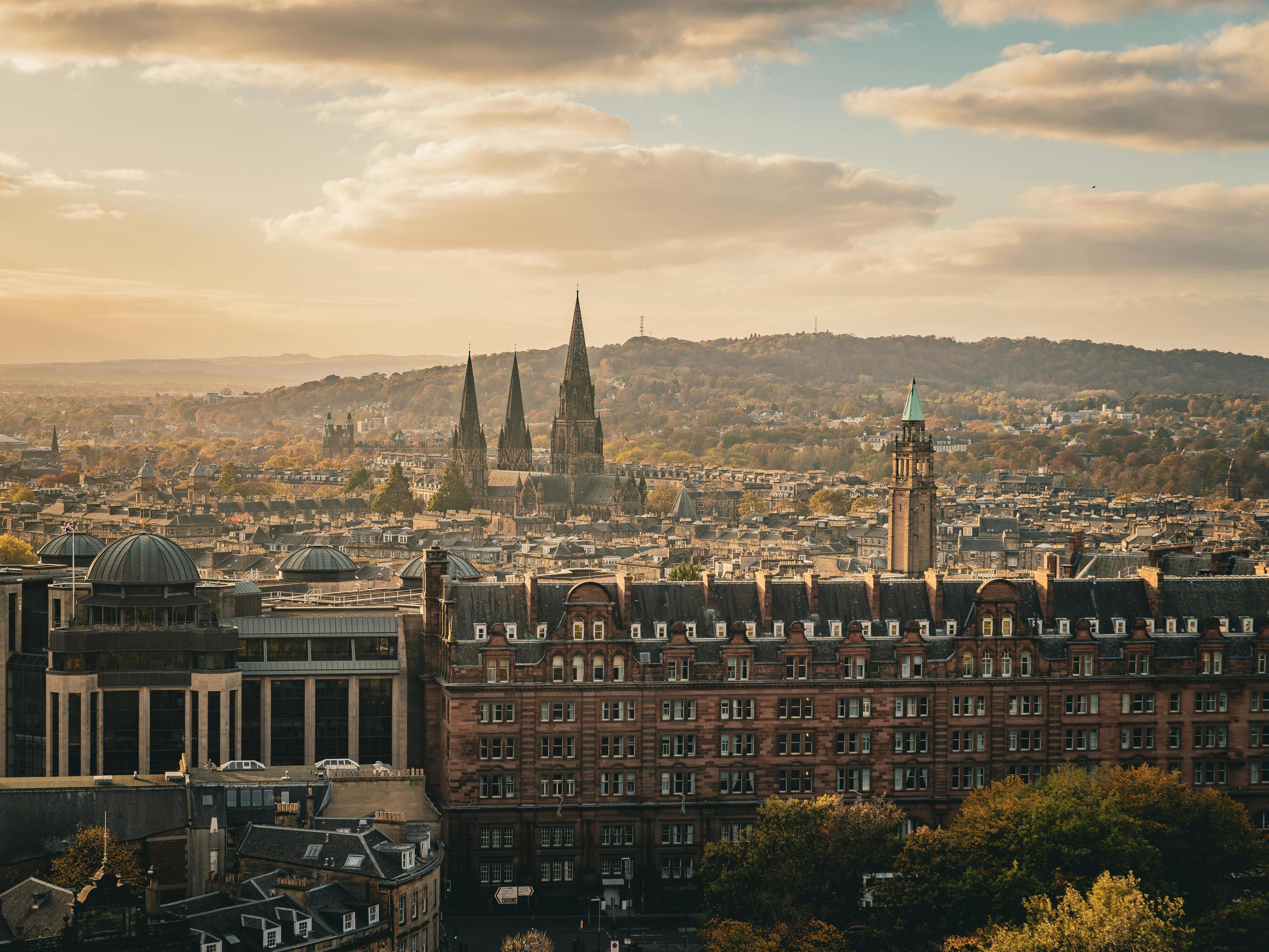 Edinburgh cityscape showing historic architecture and the city's skyline